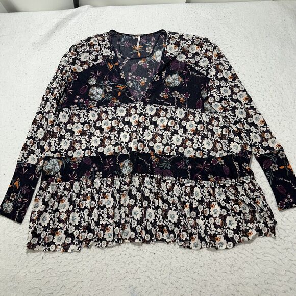 Free People Tops - Free People Women's Small Isabelle Swing Tunic Pullover Boho Floral Blouse